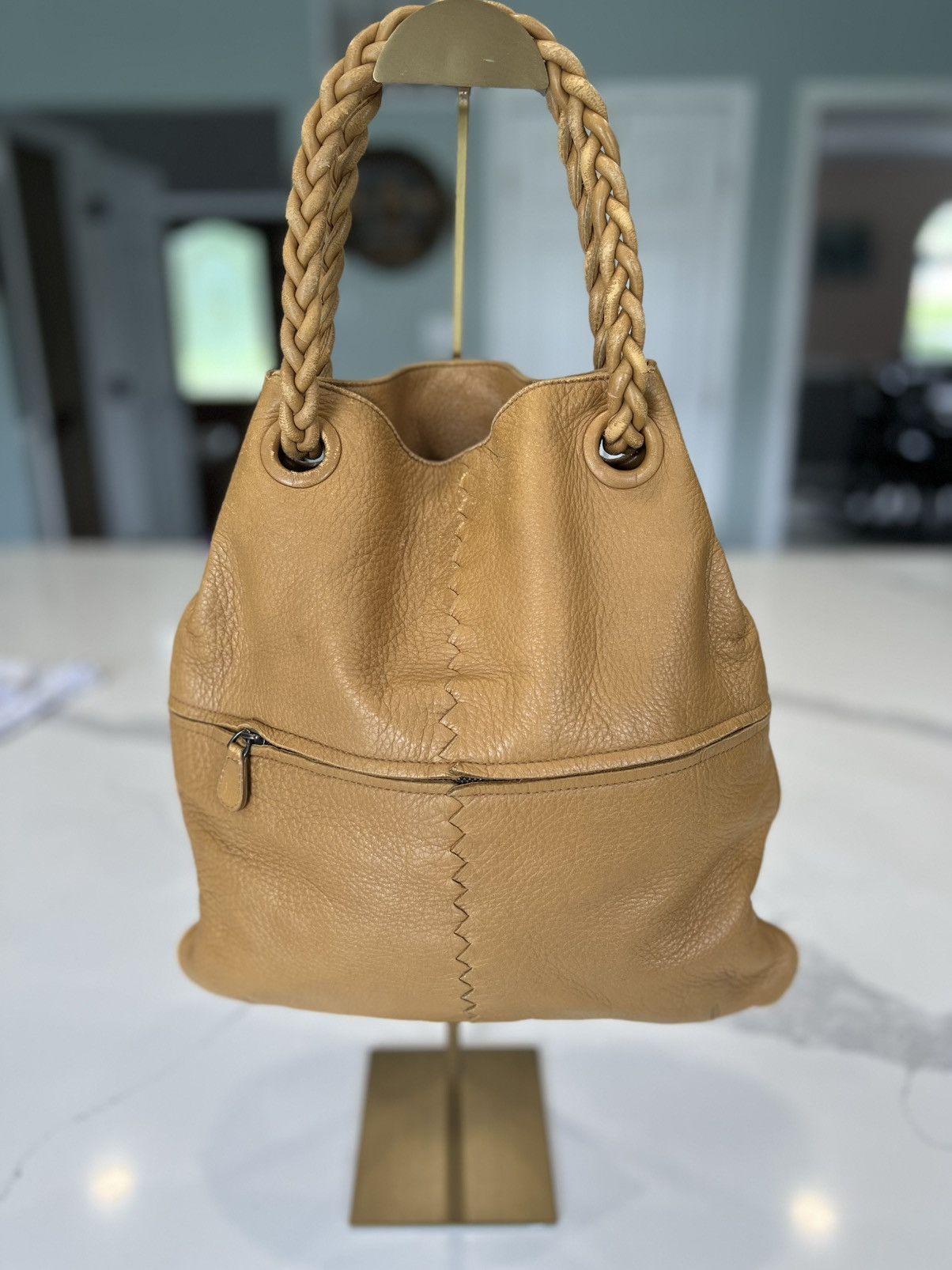 Bottega Veneta Vintage Bottega Veneta Cervo Hobo Bag – Camel Leather Size ONE SIZE - 1 Thumbnail