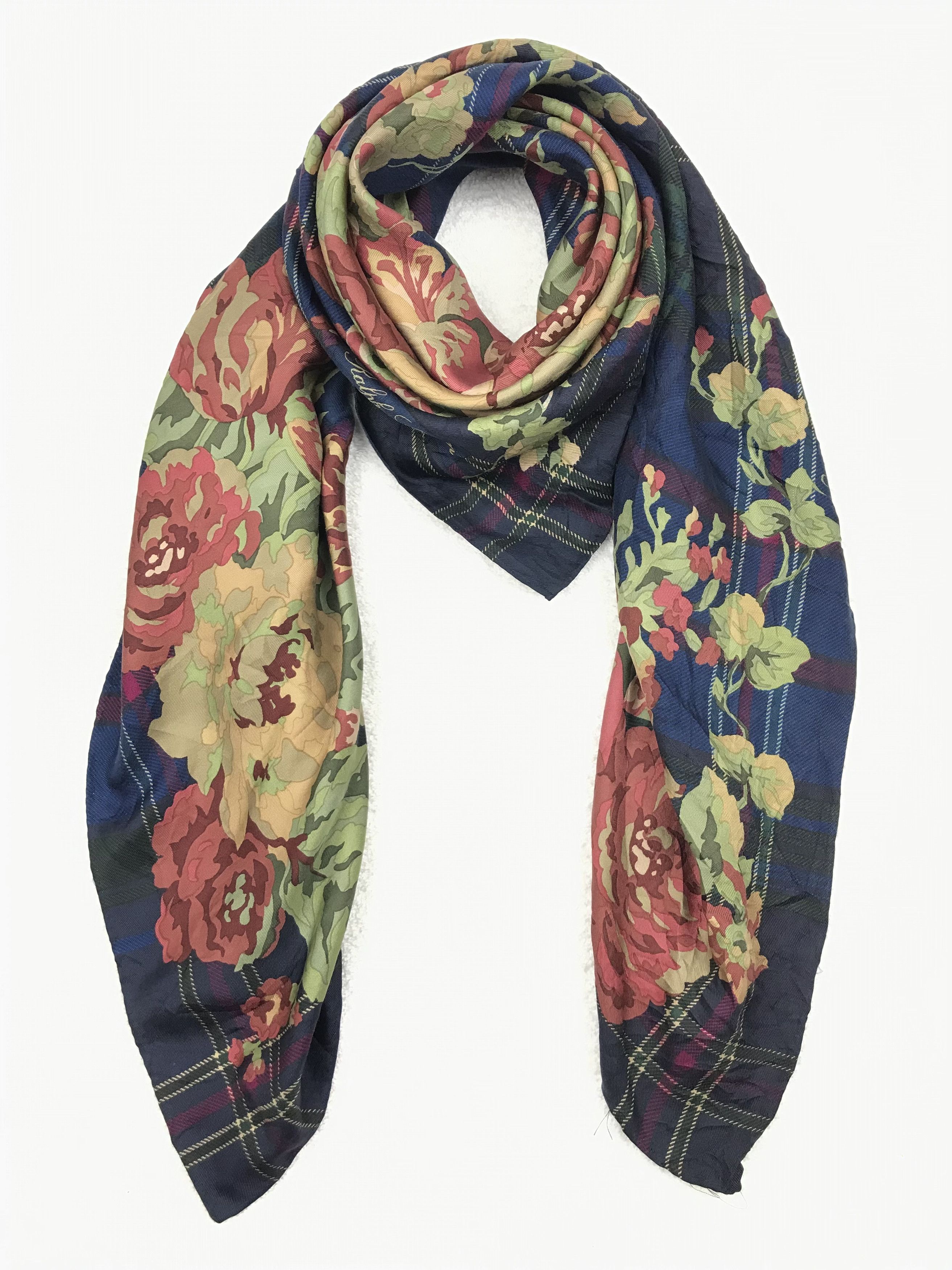 Ralph Lauren RL603 Vintage Ralph Lauren Silk Scarf Shawl Designer Scarf Size ONE SIZE - 5 Thumbnail