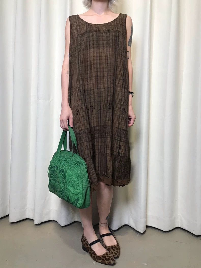 Issey Miyake Issey Miyake Vintage Plaid Sleeveless Dress-2508 Size US M / EU 48-50 / 2 - 1 Thumbnail
