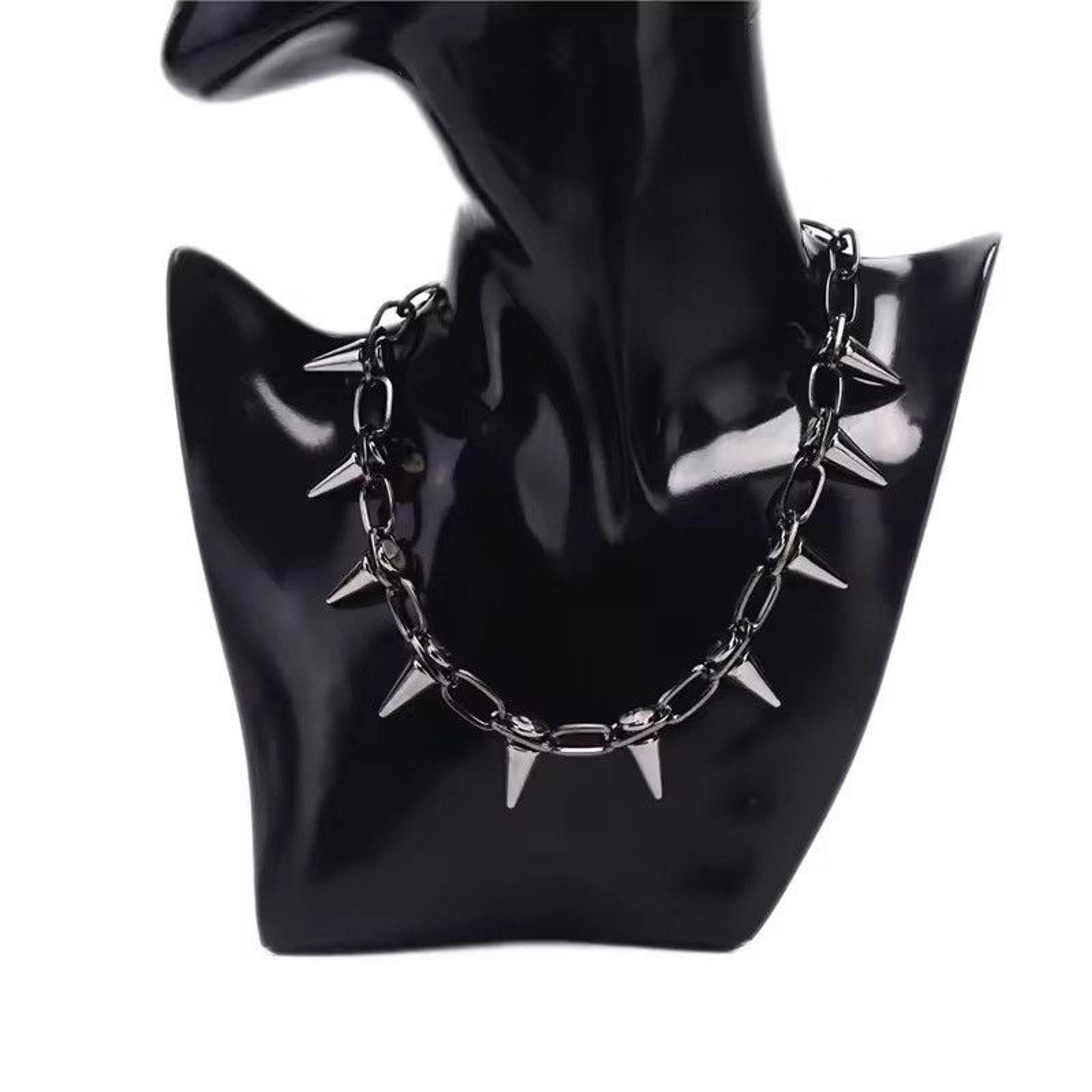 Japanese Brand Black Spiked Chain Necklace Size ONE SIZE - 7 Thumbnail
