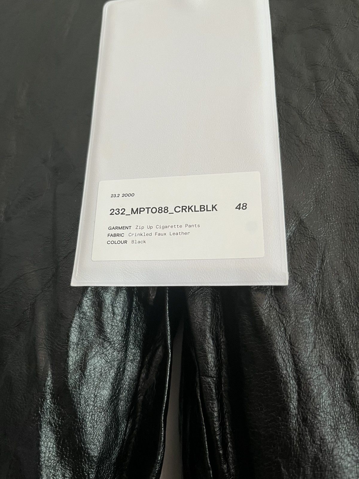 Song For The Mute FW23 Song For The Mute Crinkled Faux Leather Cigarette Pants Size US 32 / EU 48 - 12 Thumbnail