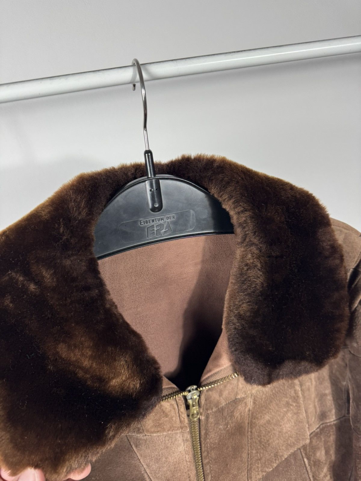 Other Vintage Brown Patchwork Leather Jacket Shearling Collar Zip Size US XL / EU 56 / 4 - 4 Thumbnail