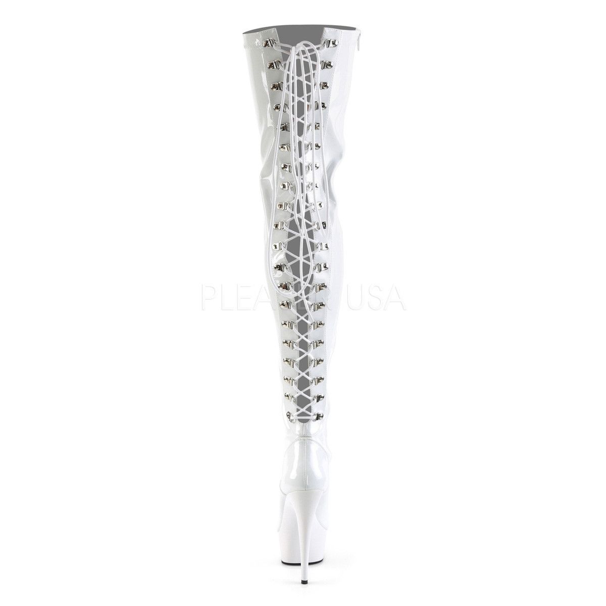Other Delight 3063 Back Lace Thigh High Boots 6" High Heel Platfor Size US 12 / IT 42 - 3 Thumbnail