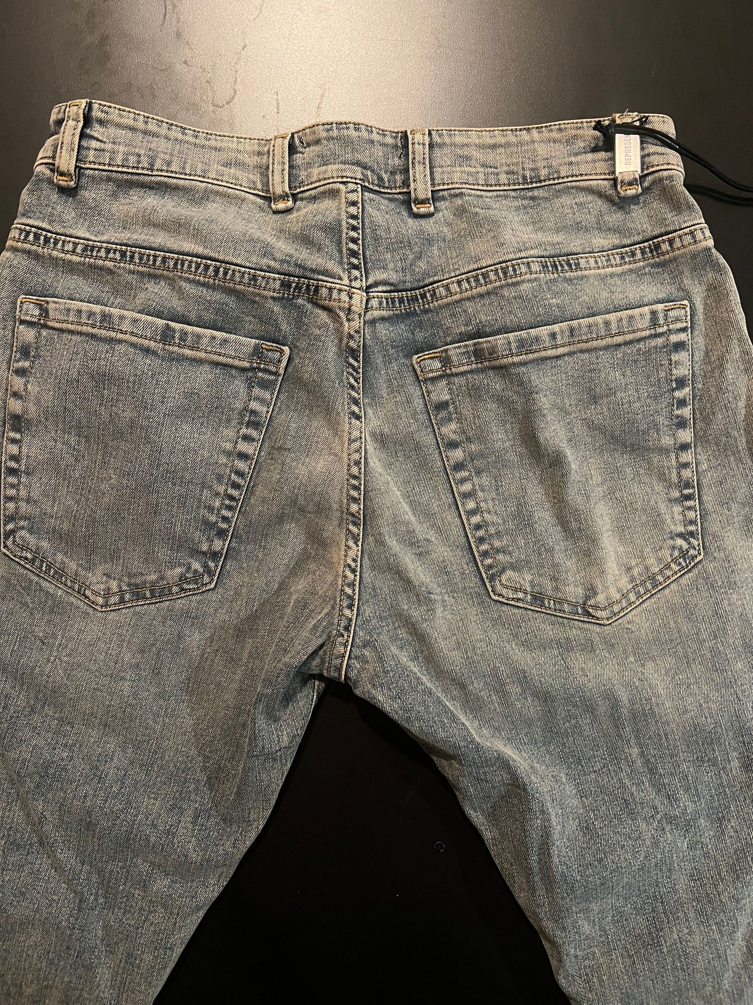 Represent Clo. Represent Clo Blue Cream Denim Jeans Size 33 Waist Size US 33 - 7 Thumbnail