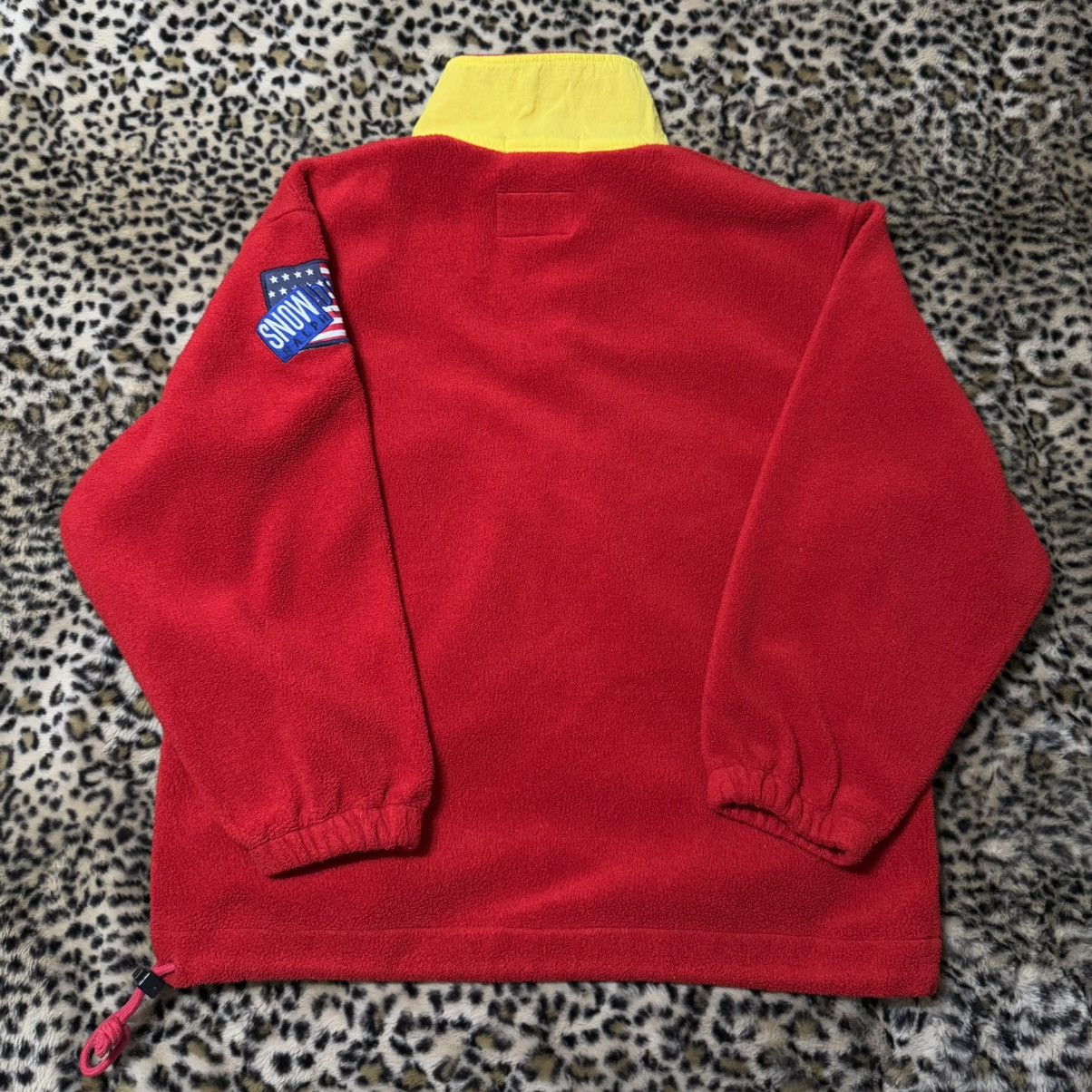 Polo Ralph Lauren 90s Polo Ralph Lauren Red USA Fleece Quarter Zip Sweatshirt Size L / US 10 / IT 46 - 5 Thumbnail