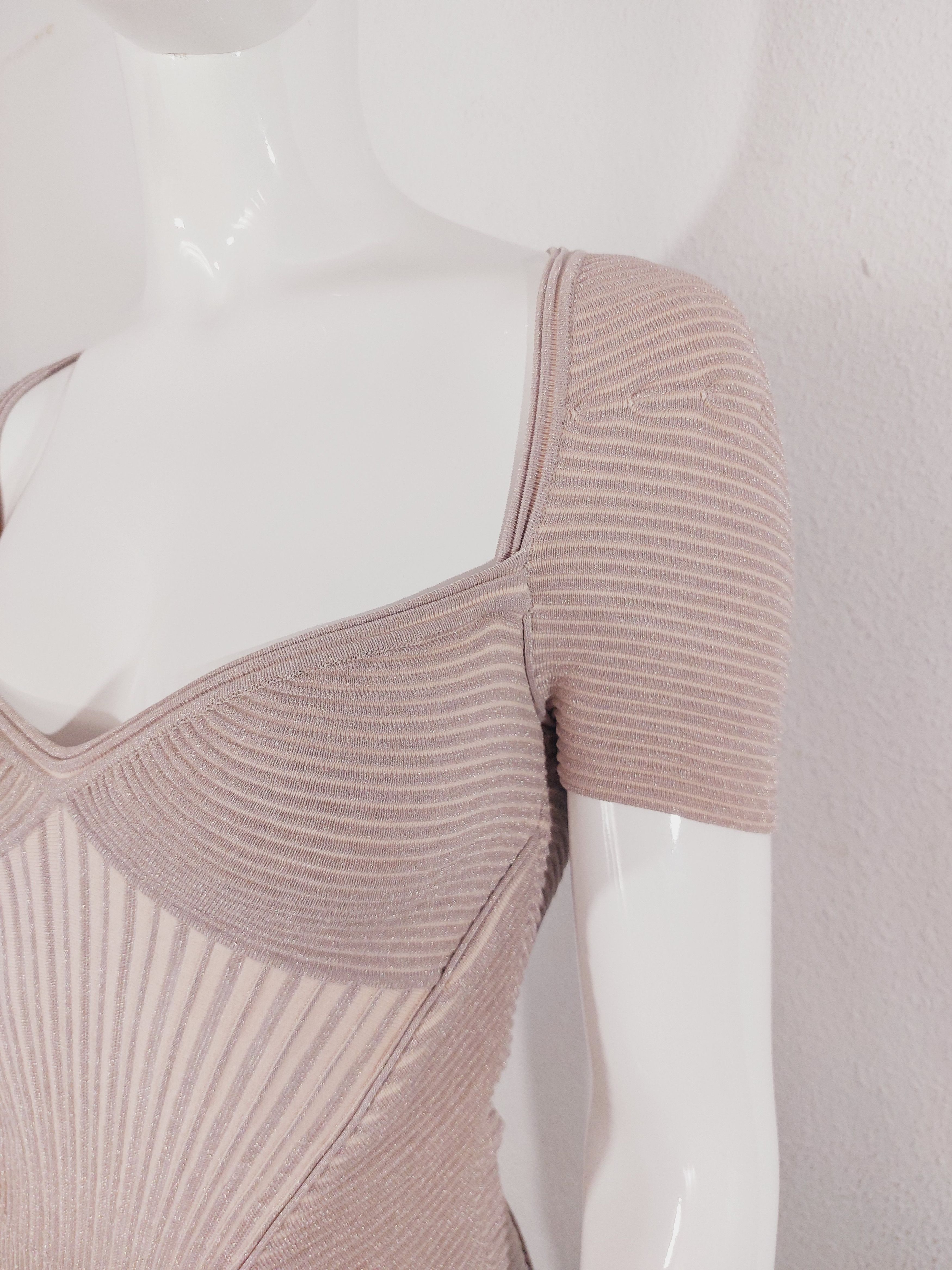 Alexander McQueen Alexander McQueen Corset Pink Pearl Metallic Mini Dress Size S / US 4 / IT 40 - 7 Thumbnail