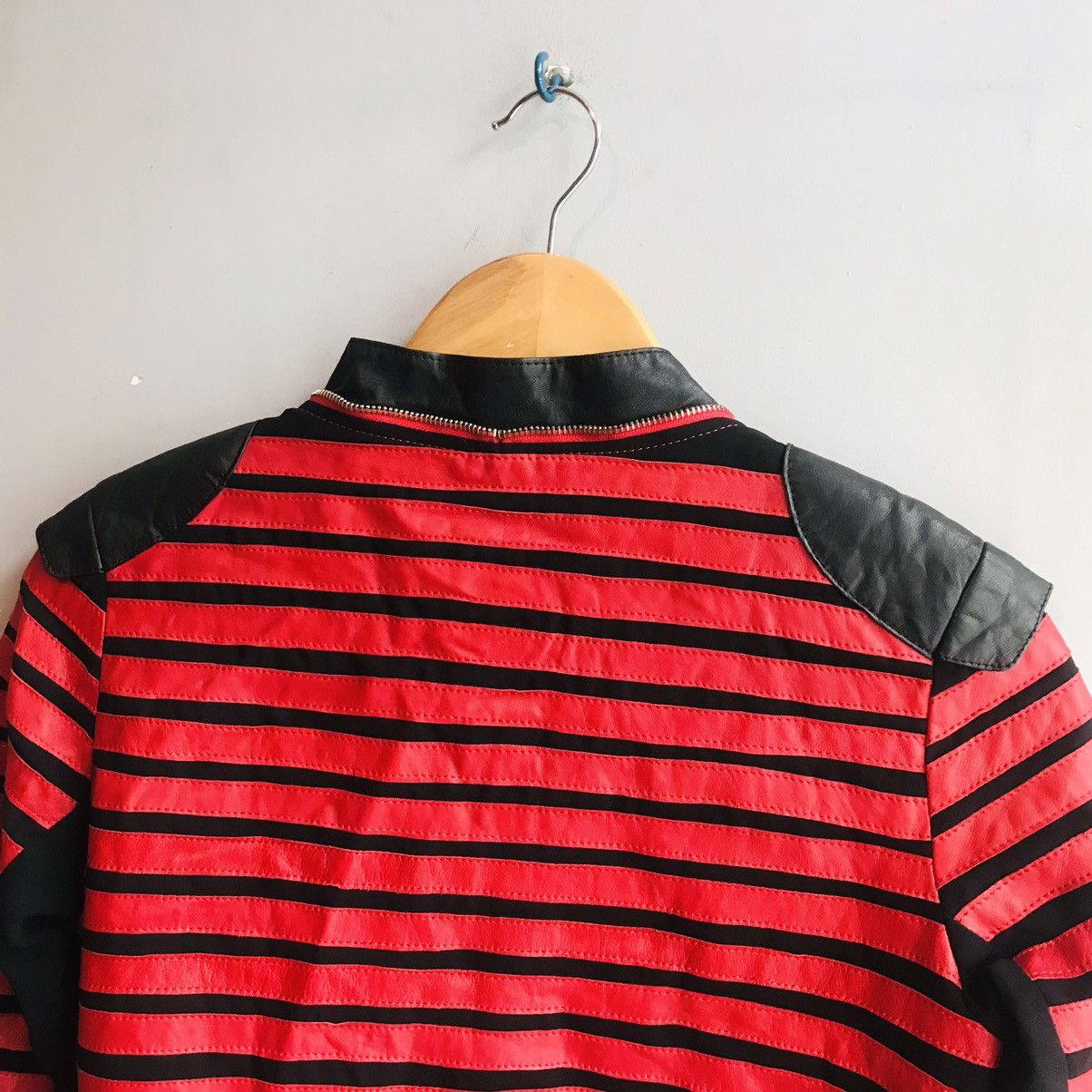If Six Was Nine × Japanese Brand Japanese Horizontal Strips Leather Jacket Size M / US 6-8 / IT 42-44 - 7 Thumbnail