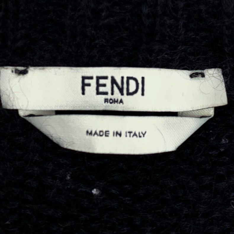 Fendi FENDI Black star mohair crewneck long-sleeve knit sweater Size XS / US 0-2 / IT 36-38 - 5 Thumbnail
