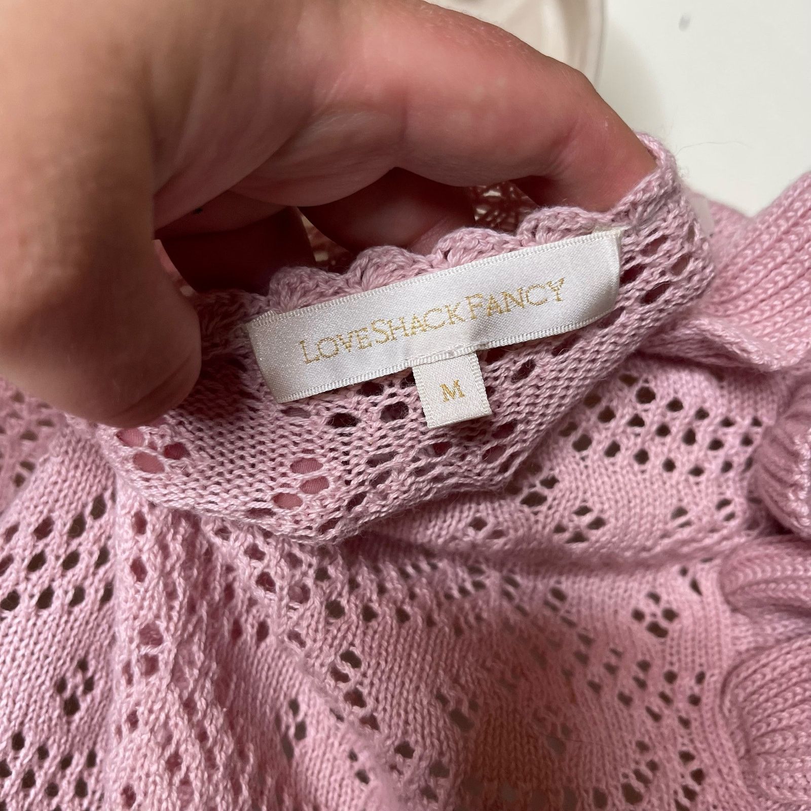 LoveShackFancy LOVESHACKFANCY Natalie Long Sleeve Pullover Sweater Pink M Size M / US 6-8 / IT 42-44 - 6 Thumbnail