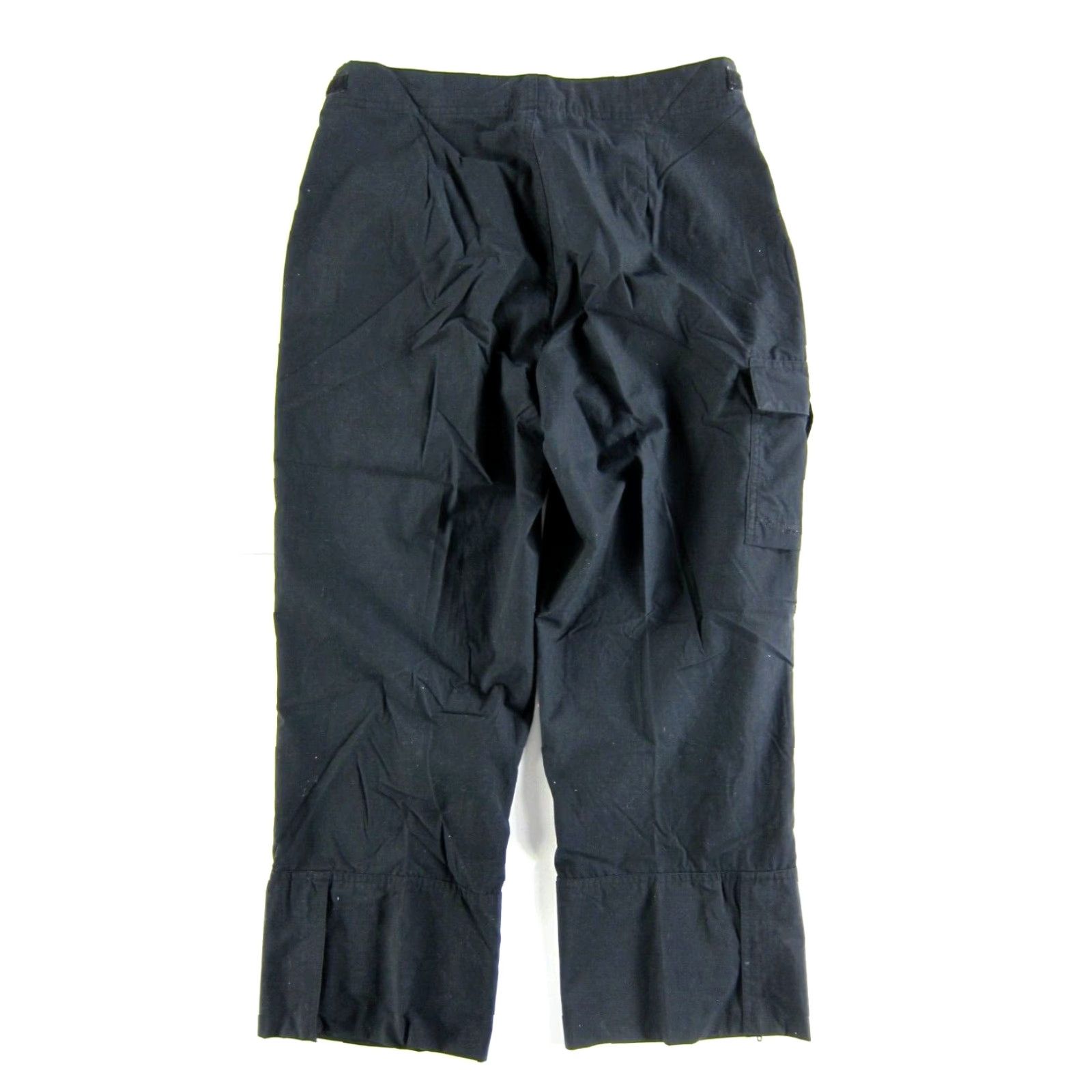 Vintage VTG Columbia Cotton Black Pocket Cinch Waist Capri Wide Leg Pant Women 10 Size 32" / US 10 / IT 46 - 2 Thumbnail