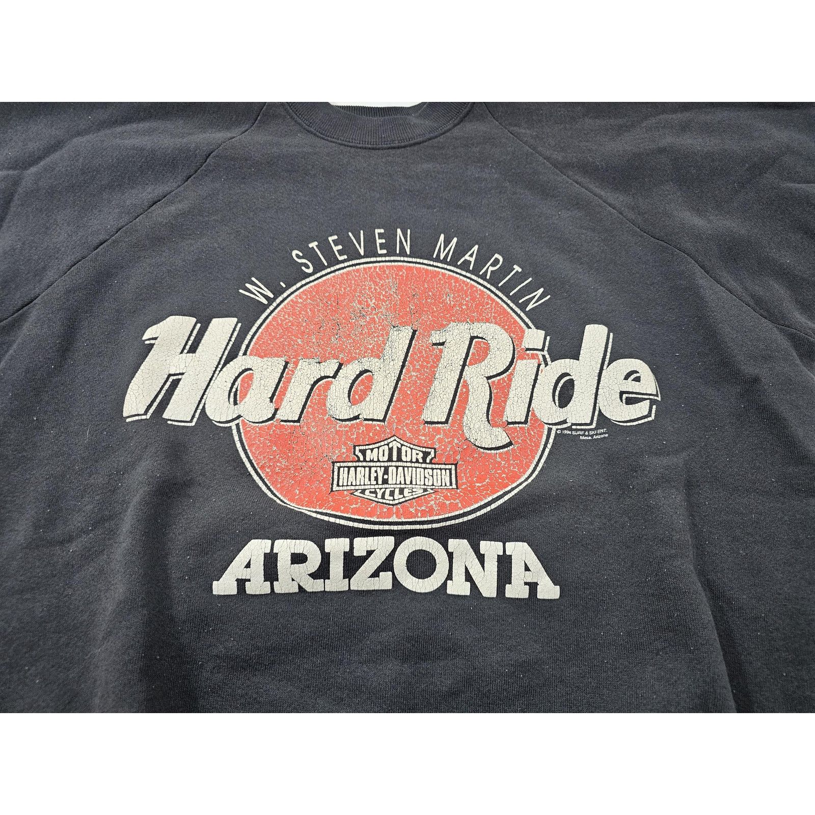 Fruit Of The Loom 90s Hard Ride Harley Davidson Black Sweatshirt USA Made XL Size US XL / EU 56 / 4 - 5 Thumbnail