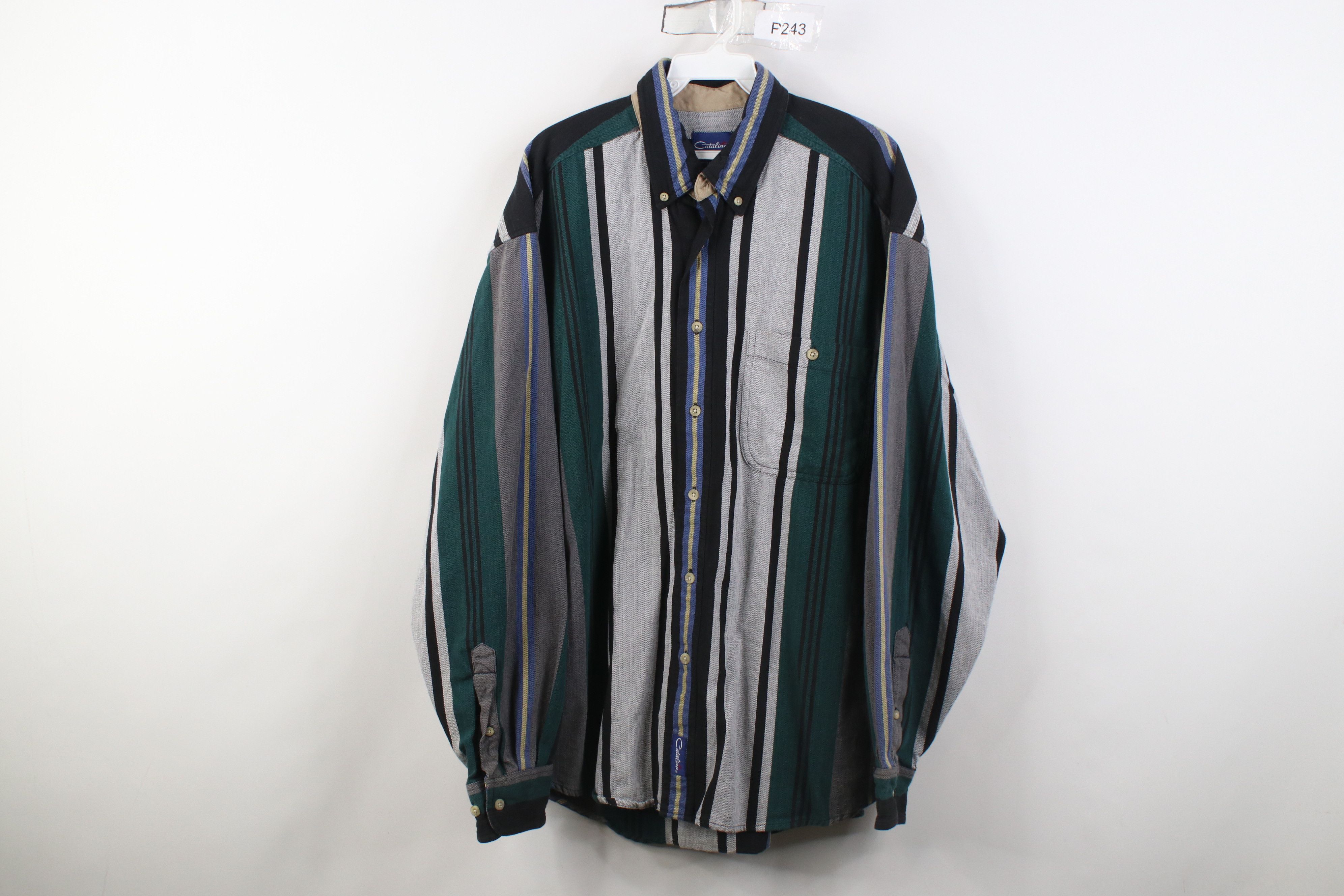Vintage Vintage 90s Streetwear Herringbone Flannel Button Down Shirt Size US L / EU 52-54 / 3 - 1 Thumbnail