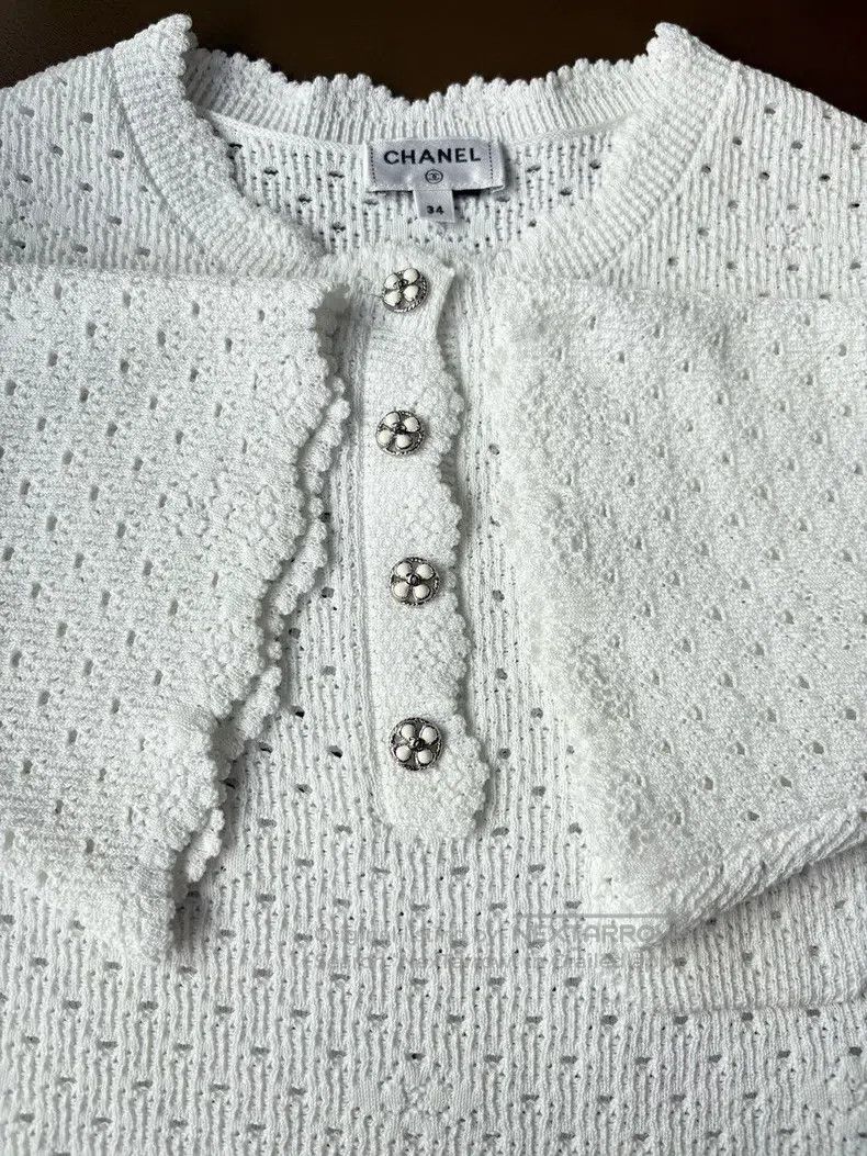 Chanel Chanel 24P early spring preview white hollow lace hollow k Size XXS / US 00 / IT 34 - 4 Thumbnail