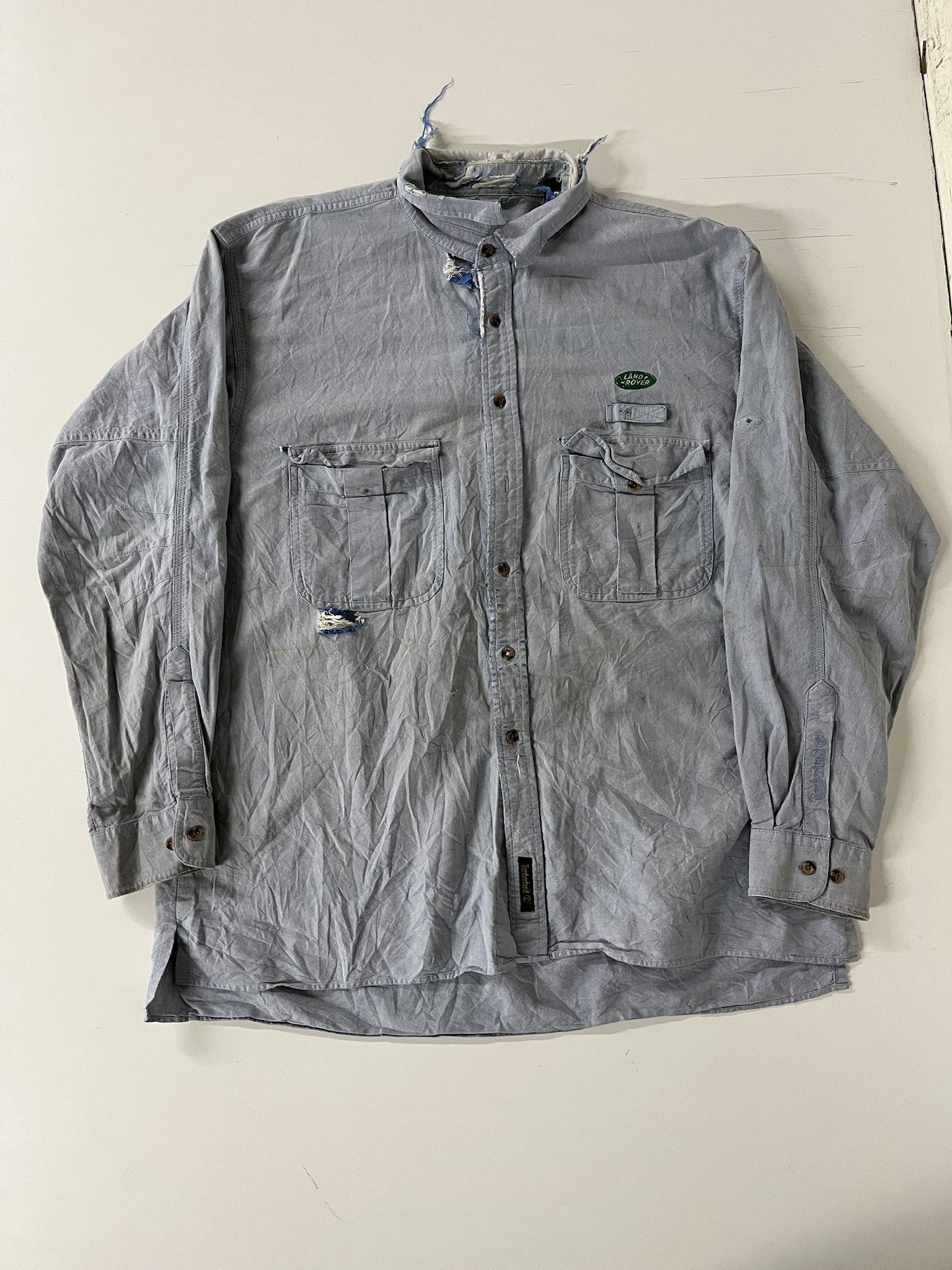 NASCAR × Vintage Vintage 80s/90s Rare Land Roveer Distressed Blue Button Down Size XL Size US XL / EU 56 / 4 - 1 Thumbnail