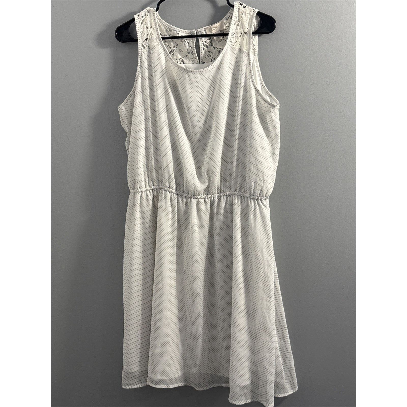 Loft Loft White Polka Dot Dress Size 14 Size XL / US 12-14 / IT 48-50 - 1 Thumbnail