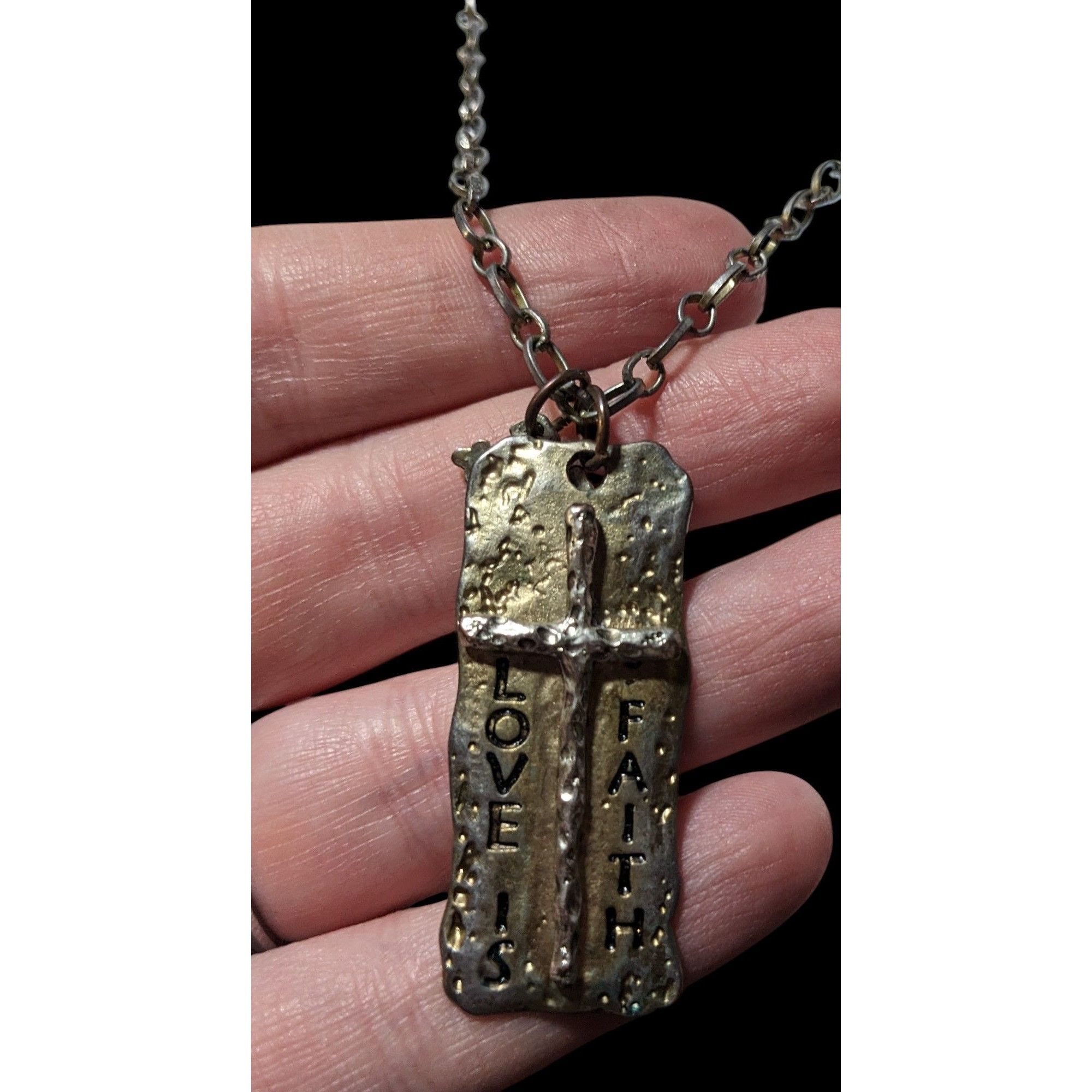 Other Love Is Faith Hammered Brutalist Pendant Necklace Size ONE SIZE - 4 Thumbnail