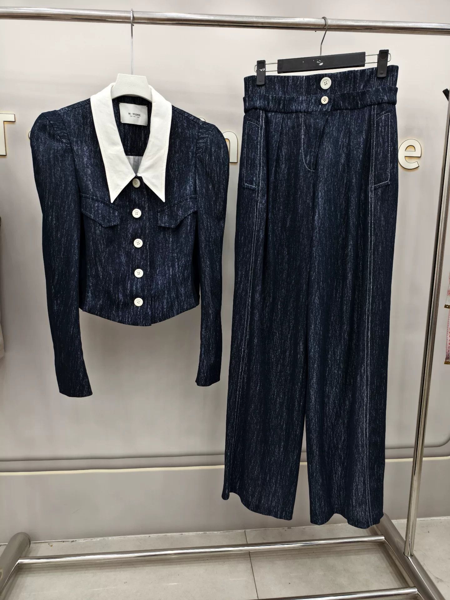 NOMA t.d Vintage Denim Set with Mesh Detail Size 25" / US 0 / IT 36 - 1 Thumbnail