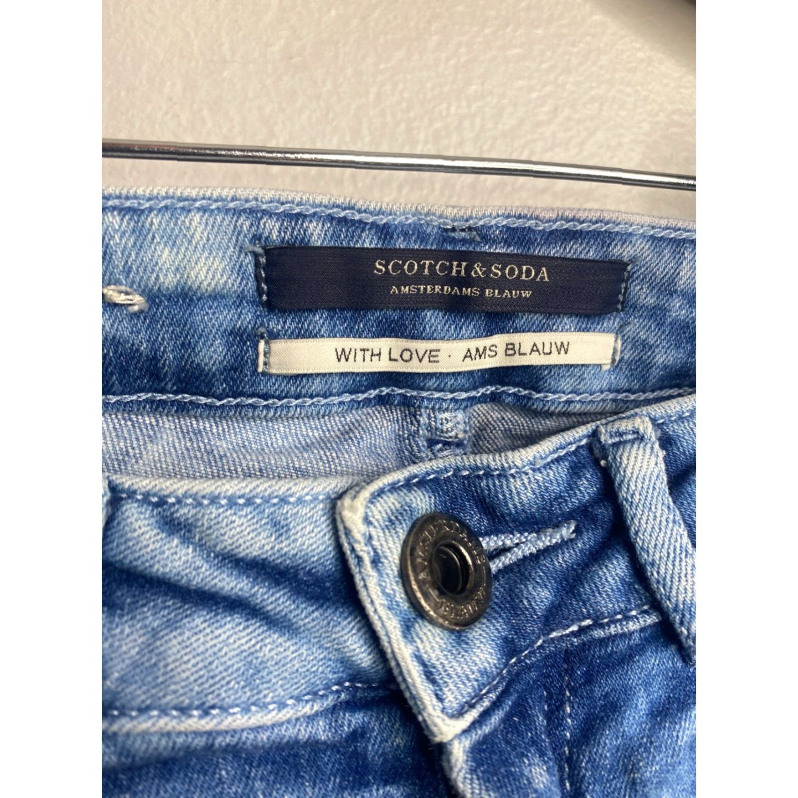 Scotch & Soda SCotch & Soda Jeans Women Slim Denim Distressed 28x30 London Theme Blue Regular Inseam 30in Womens Jeans Size 28" / US 6 / IT 42 - 2 Thumbnail