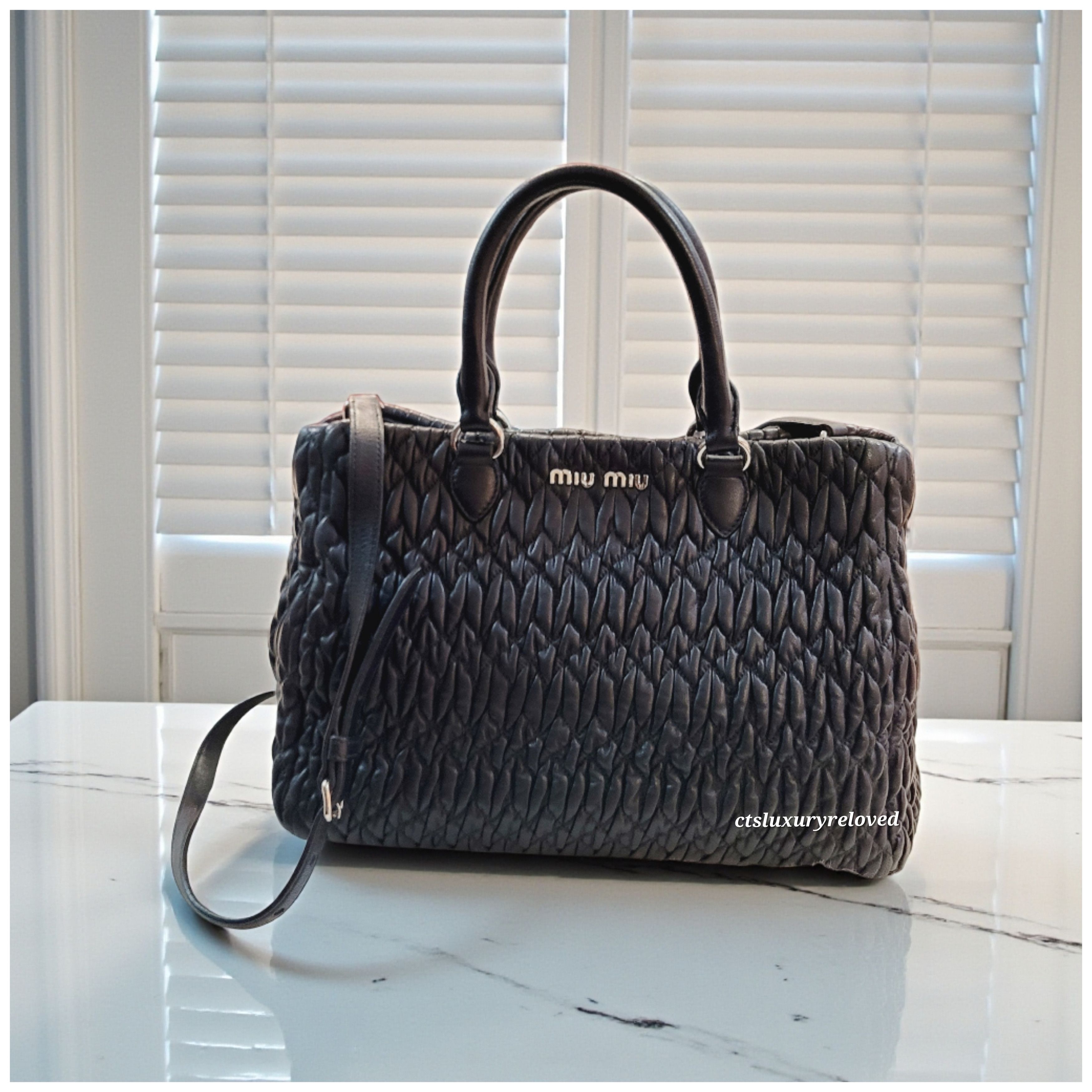 Miu Miu Matelassé Nappa Leather Crystal