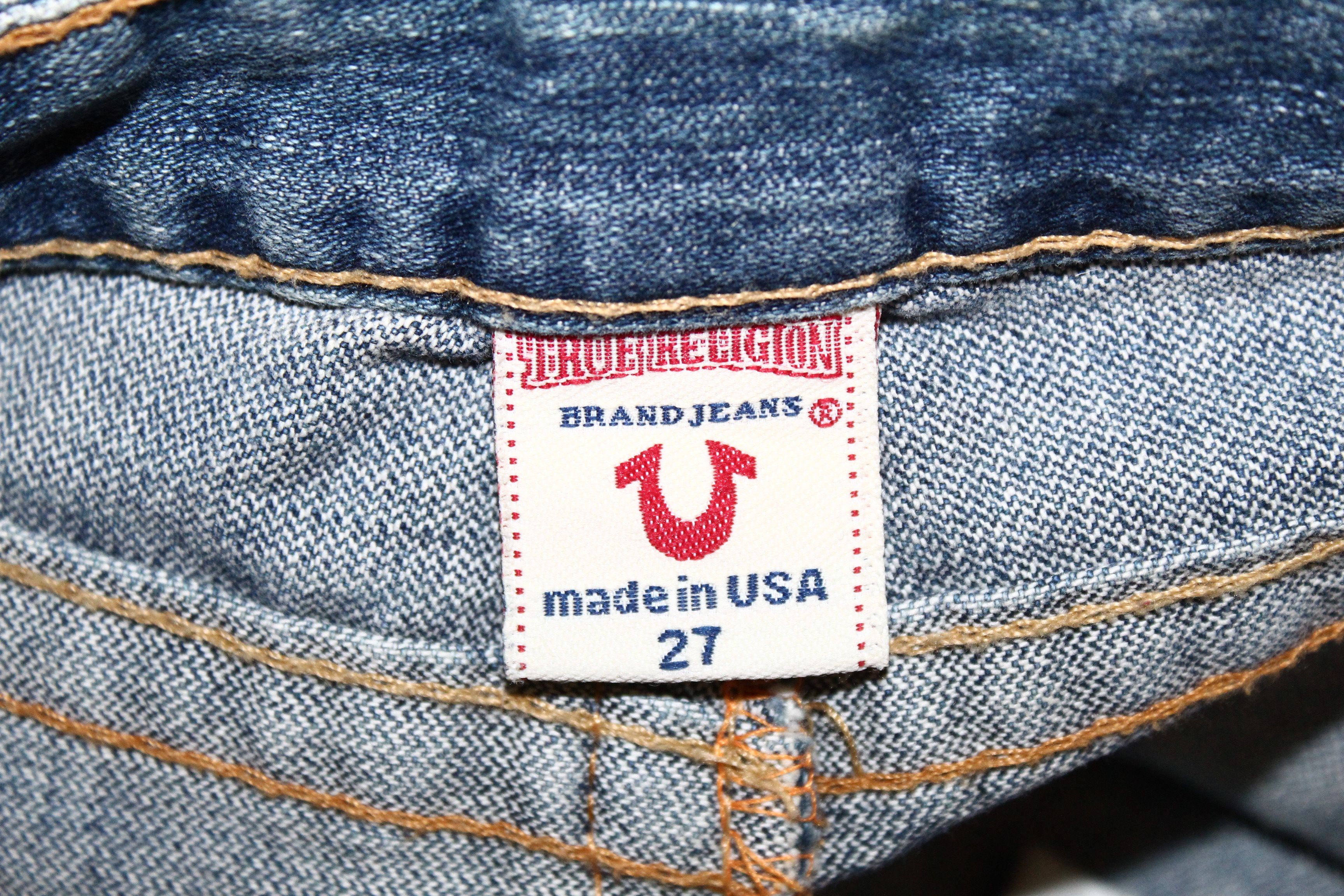 Japanese Brand VTG💥 True Religion Lola Stonewash Distressed Denim Skirt Size 30" / US 8 / IT 44 - 5 Thumbnail