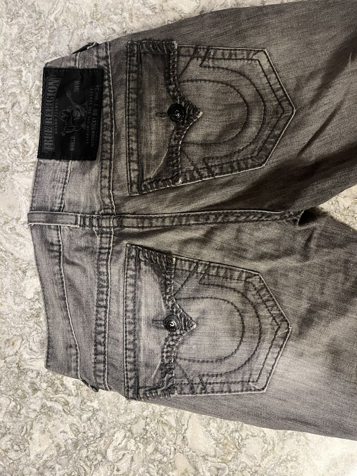 True Religion True Religion Grey Ricky Big T Jeans Size US 34 / EU 50 - 4 Thumbnail