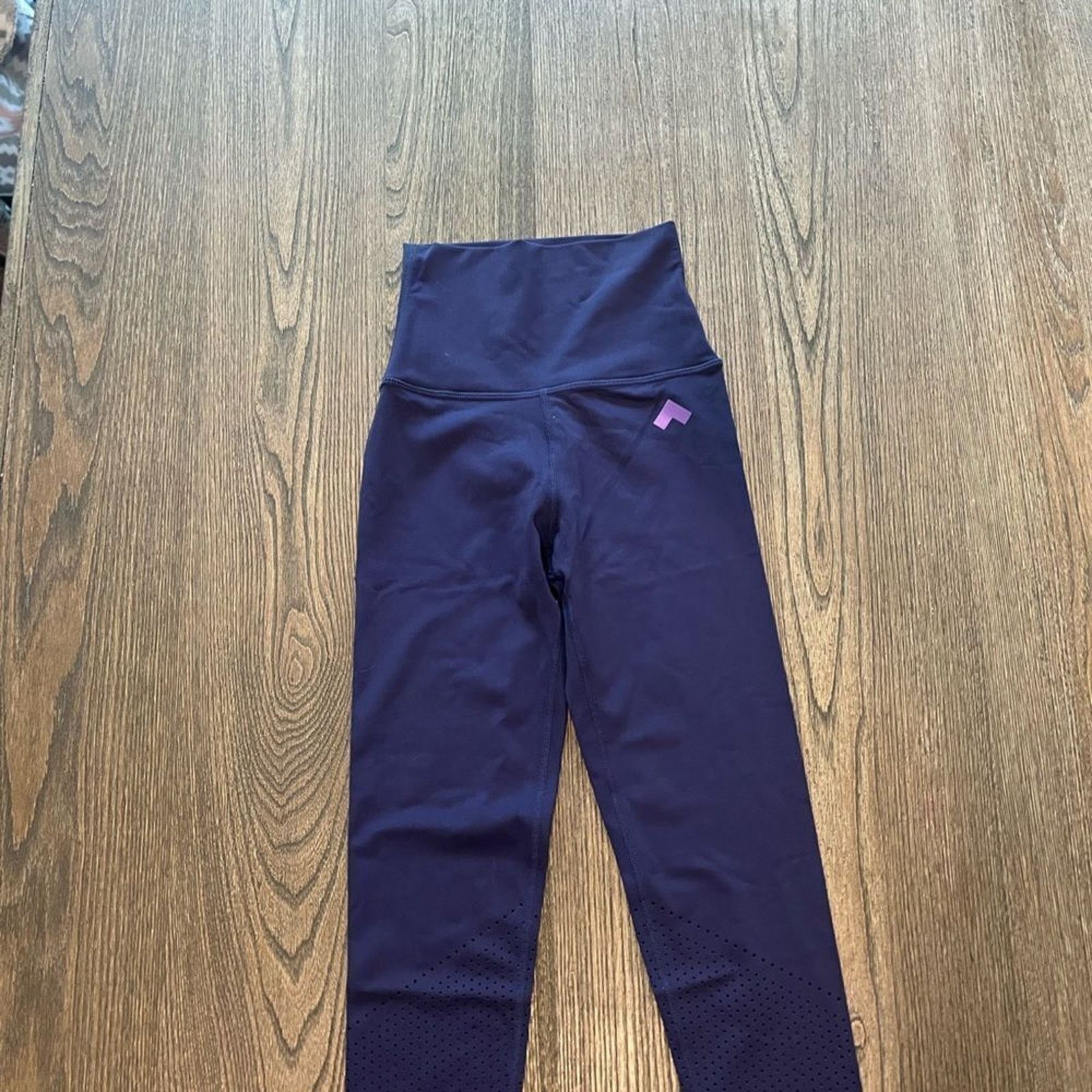 Vintage NWOT Tonal Womens Navy Blue High Waist Athletic Leggings XS Size 25" / US 0 / IT 36 - 3 Thumbnail