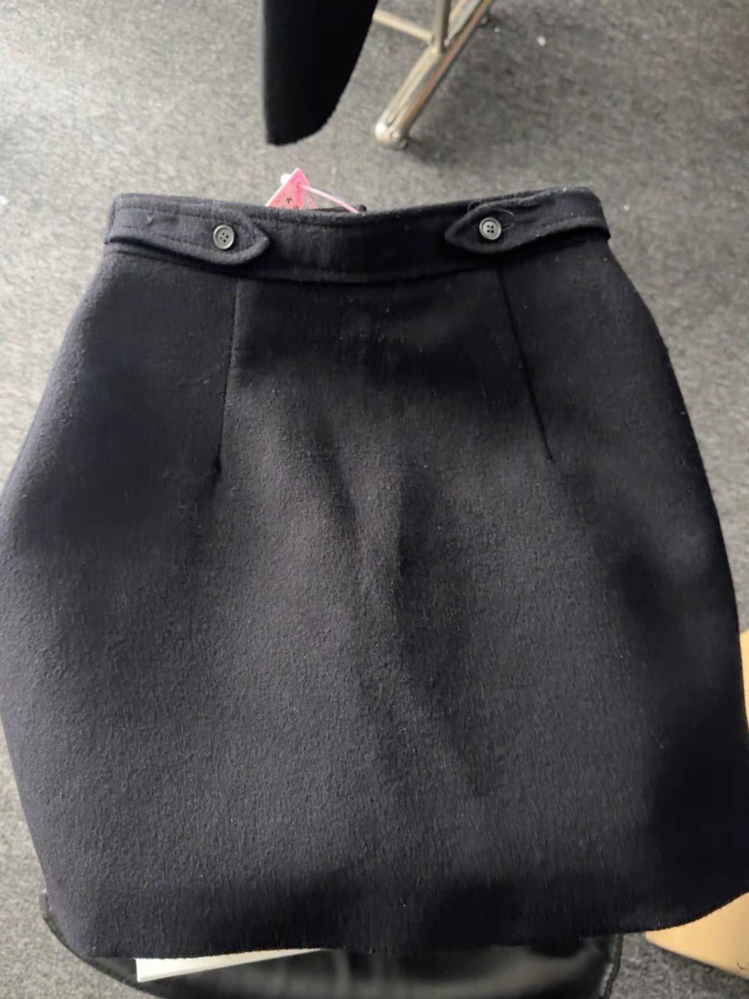 Miu Miu MiuMiu Black Single-Breasted Wool Mini Skirt K13 Size 36" / US 14 / IT 50 - 2 Thumbnail