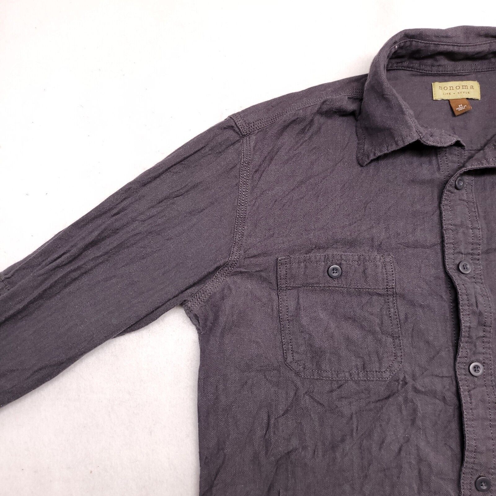 Sonoma Sonoma Casual Button Up Shirt Mens Size Medium M Gray Size US M / EU 48-50 / 2 - 4 Thumbnail
