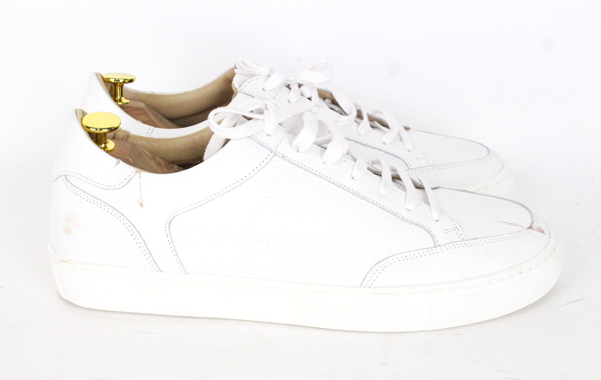 Suitsupply EU44 White Grained Leather Laced 72585 Size US 11 / EU 44 - 5 Thumbnail