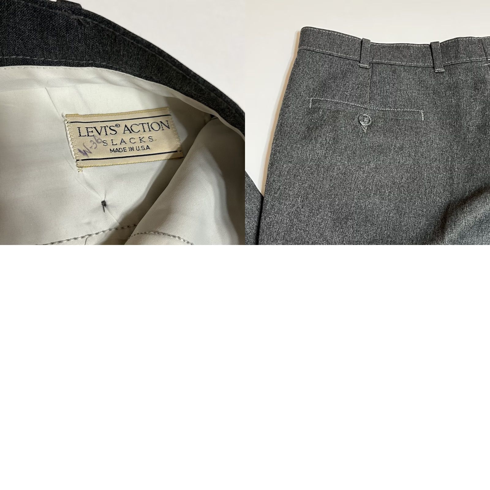 Levi's VTG Levi's Pants Mens 36x29 Gray Dress Trousers Slacks 90s Retro USA Straight Front Linen? Size US 36 / EU 52 - 8 Thumbnail