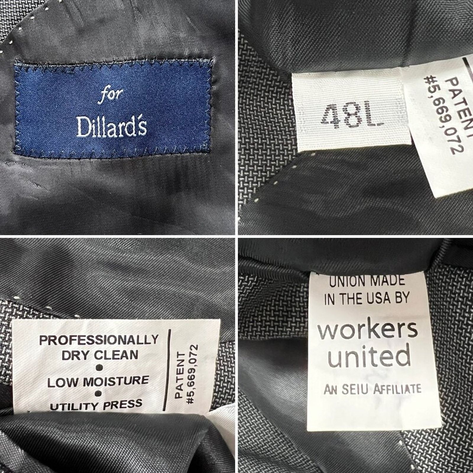 Hart Schaffner Marx Hart Schaffner Marx Wool Blazer 48L Gray Suit Jacket Dillard Size 48L - 3 Thumbnail