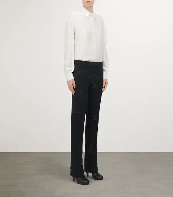 Alexander McQueen o1srvl11e0326 Low-Waisted Cigarette Trousers in Black Size US 34 / EU 50 - 2 Thumbnail