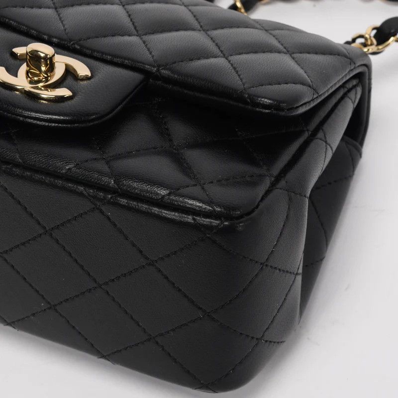 Chanel os11x0326 Size: OS / Quilted Lambskin Mini Square Flap Bag Size ONE SIZE - 8 Thumbnail