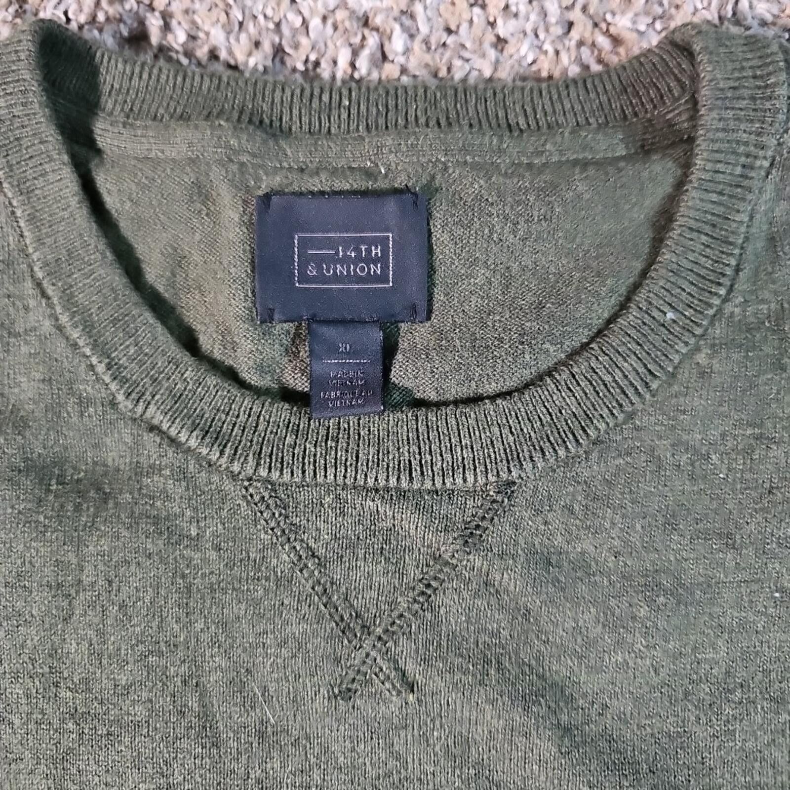14th & Union 14th & Union XL Green Sweater Cotton Cashmere Size US XL / EU 56 / 4 - 2 Thumbnail