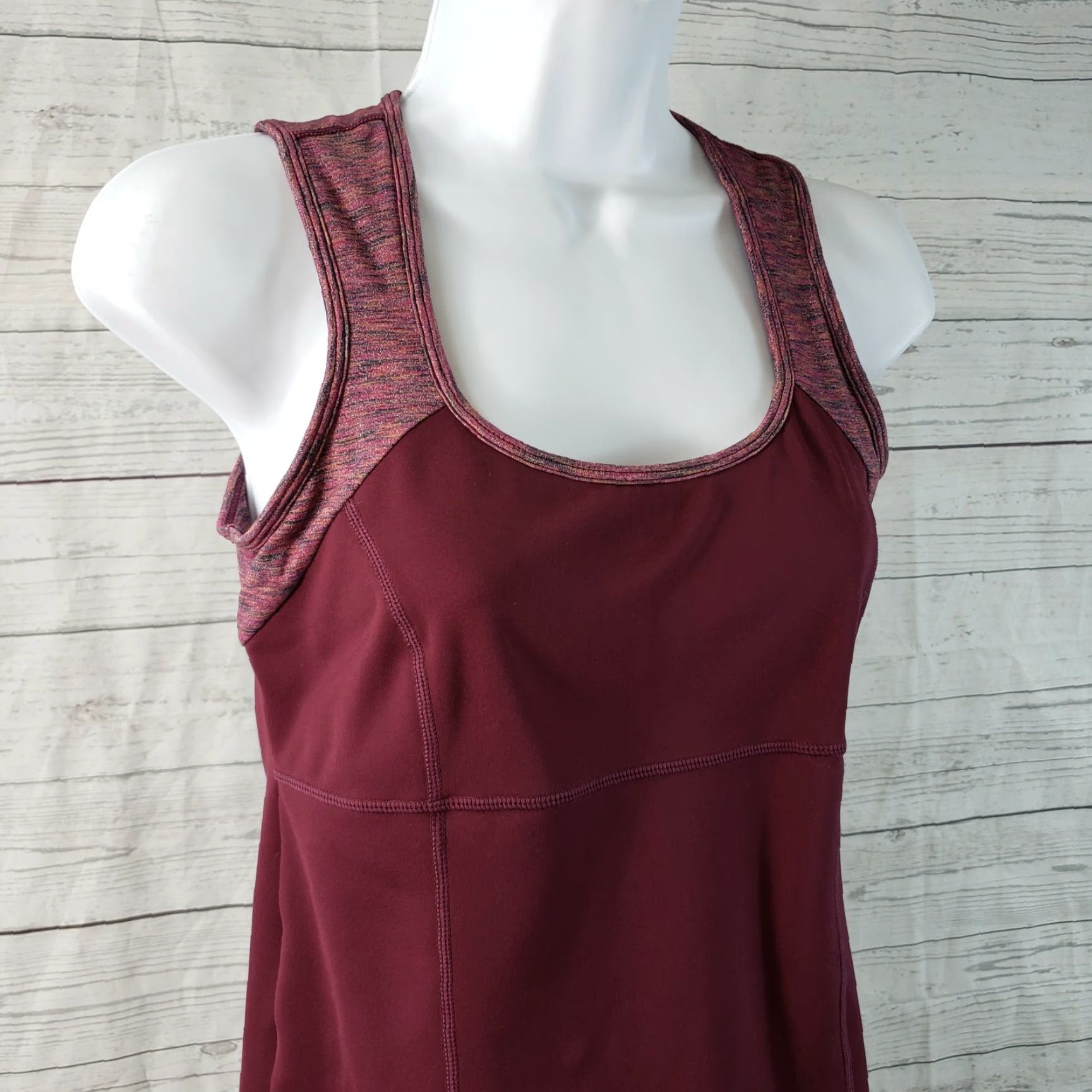 Prana prAna Womens Tank Top M Maroon Scoop Neck Cut Outs Shirt Sleeveless Activewear Womens 90s? Size M / US 6-8 / IT 42-44 - 2 Thumbnail