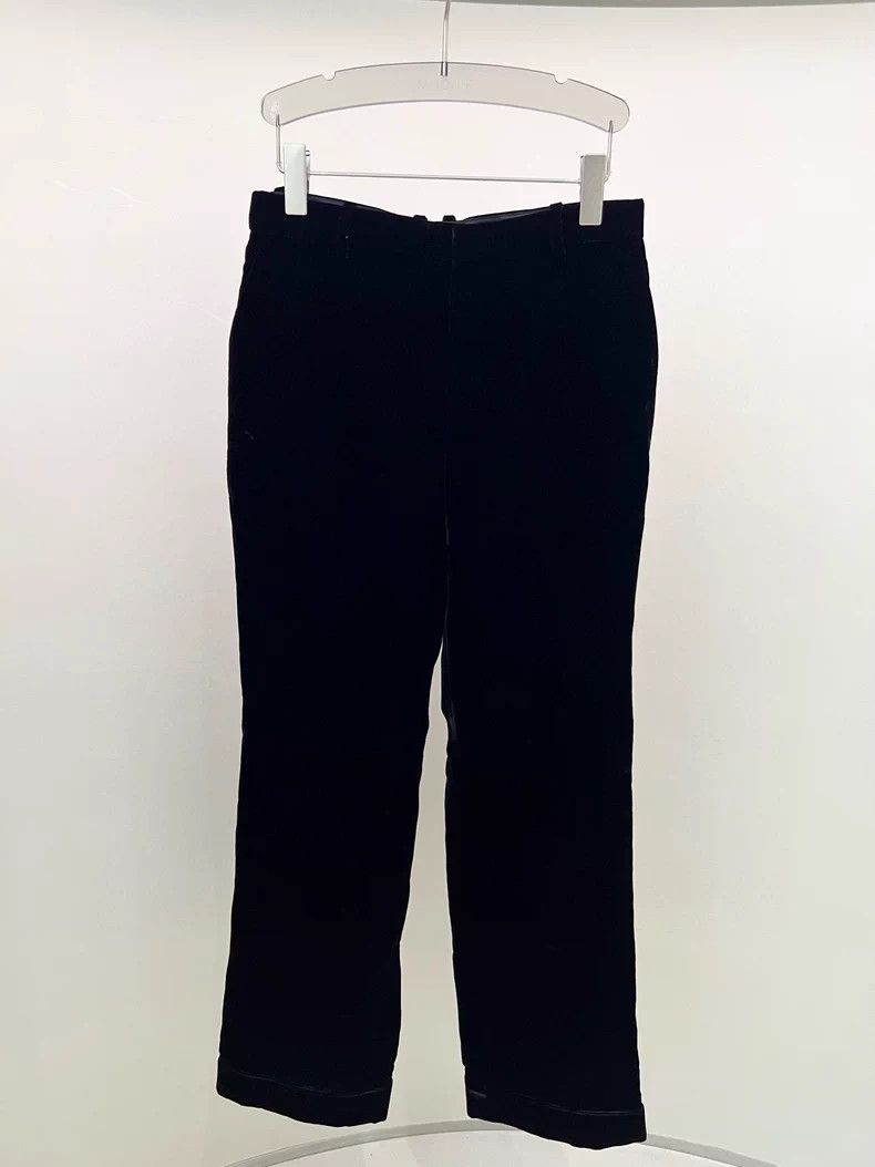 Saint Laurent Paris Saint Laurent Paris Black velour straight-leg pants Size 39" - 1 Thumbnail