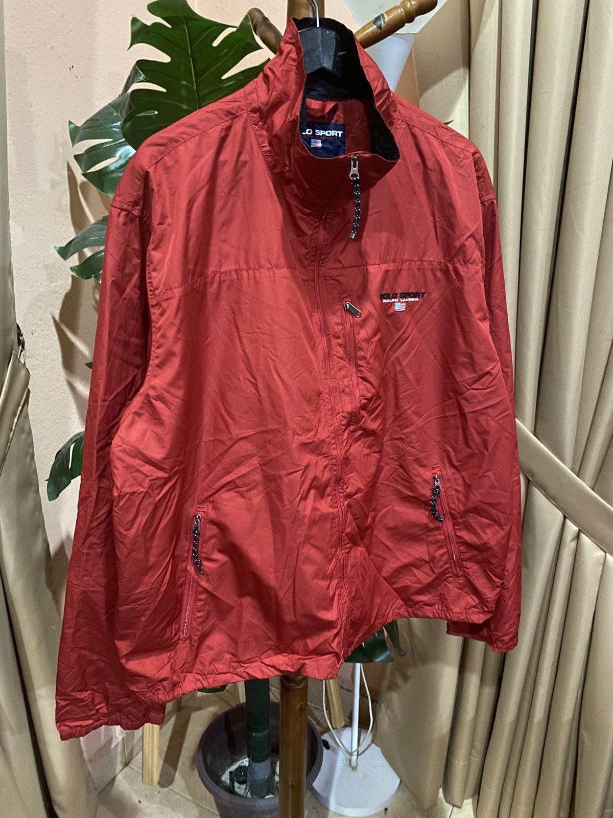 Ralph Lauren Sport Vintage Polo Sport Ralph Lauren Red Windbreaker Jacket 90s Size US L / EU 52-54 / 3 - 3 Thumbnail