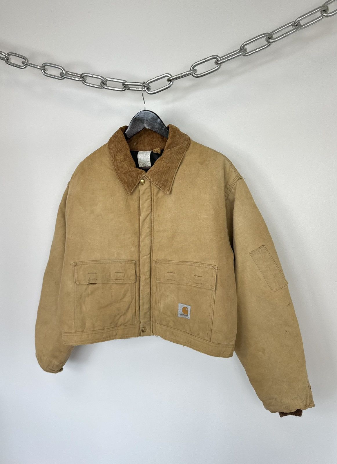Carhartt Vintage 80s Carhartt USA Cropped Distressed Detroit Jacket Size US L / EU 52-54 / 3 - 5 Thumbnail