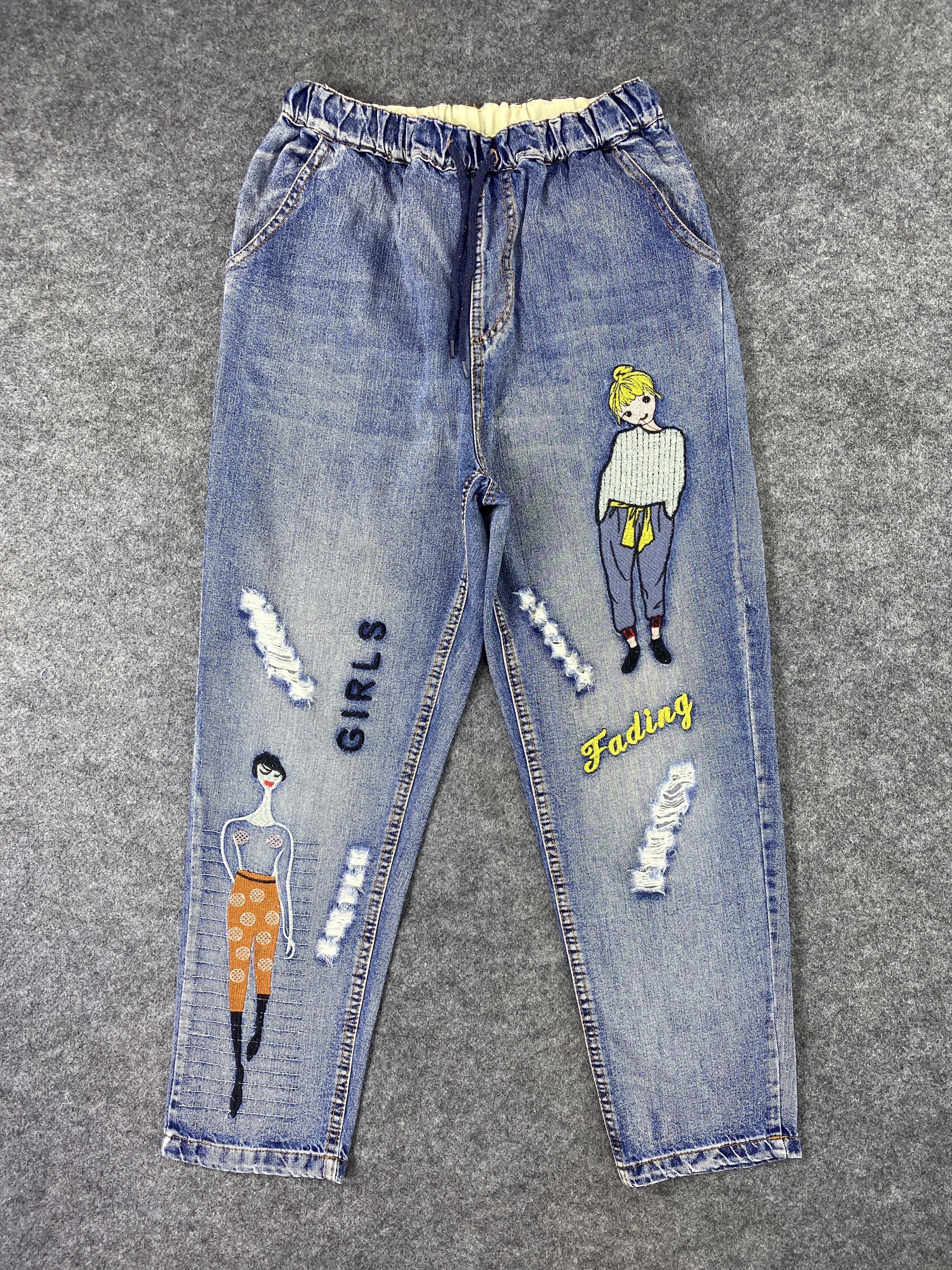 Japanese Brand Japanese Brand Distressed Joggers Denim - J1050 Size 24" / US 00 / IT 34 - 1 Thumbnail