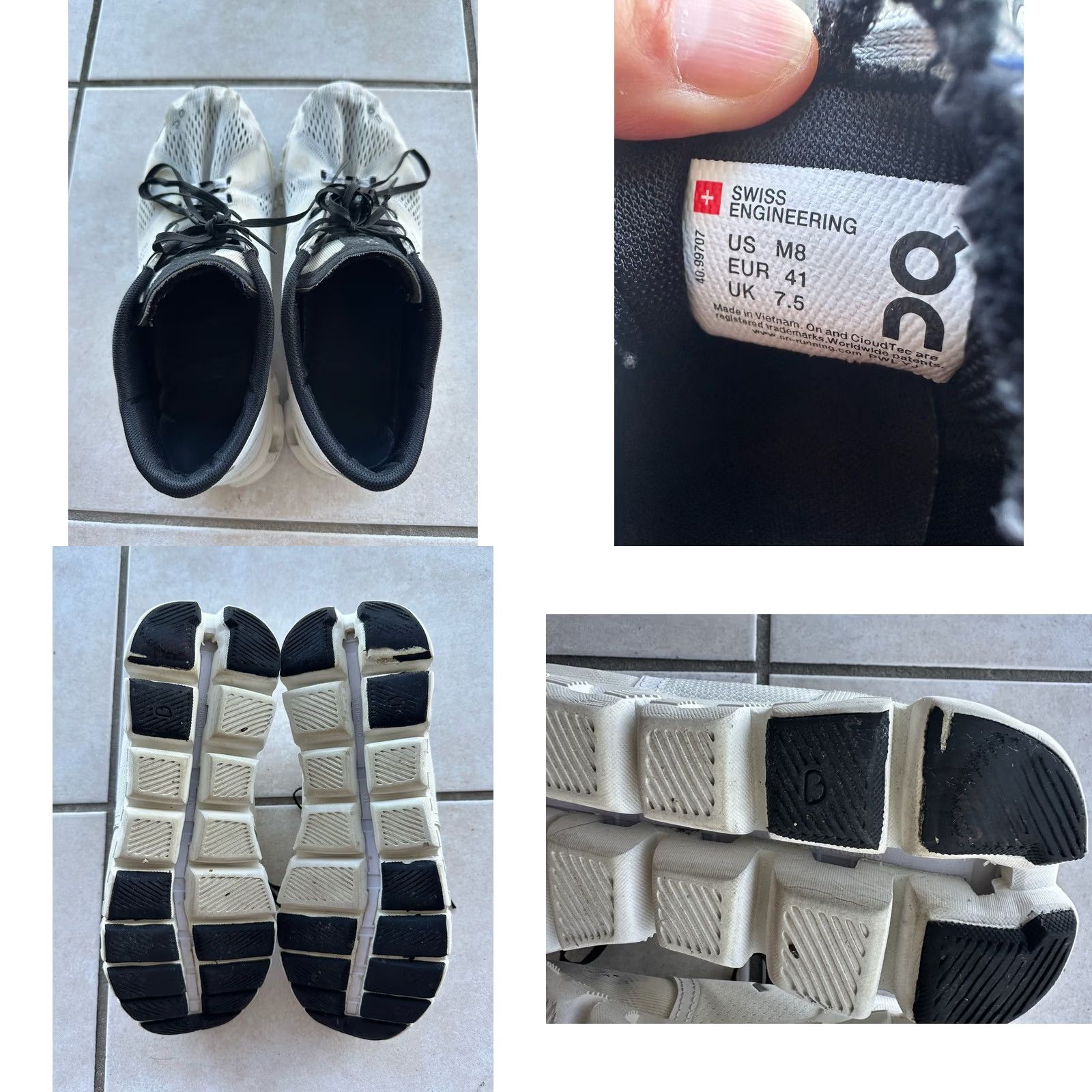 Vintage On Running Women's Cloud X Textile Synthetic Trainers White/Black Shoes, 8 M Size US 8 / IT 38 - 8 Thumbnail