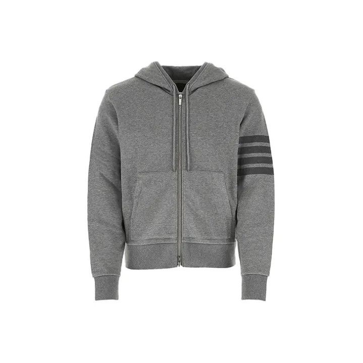Thom Browne Thom Browne Classic Gray Zip Hoodie Size US M / EU 48-50 / 2 - 1 Thumbnail