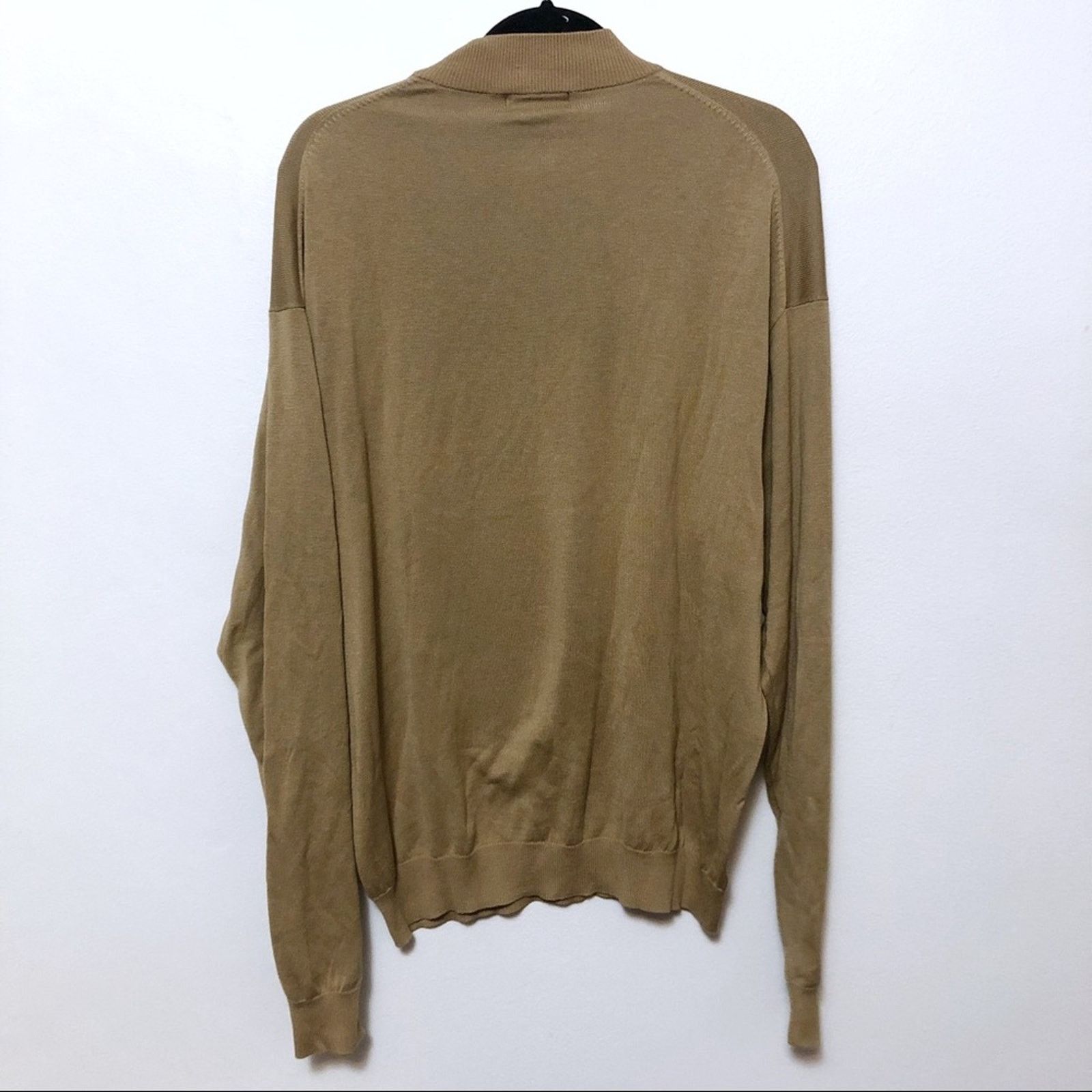 Baracuta Baracuta Men’s size XL tan mockneck sweater silk cotton knit Size US XL / EU 56 / 4 - 2 Thumbnail