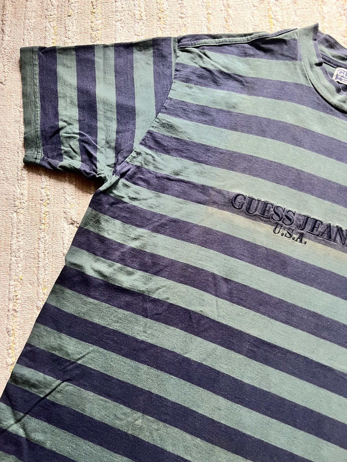 Grailed × Guess × Vintage 90s Guess Stripe Tshirt Size US M / EU 48-50 / 2 - 5 Thumbnail