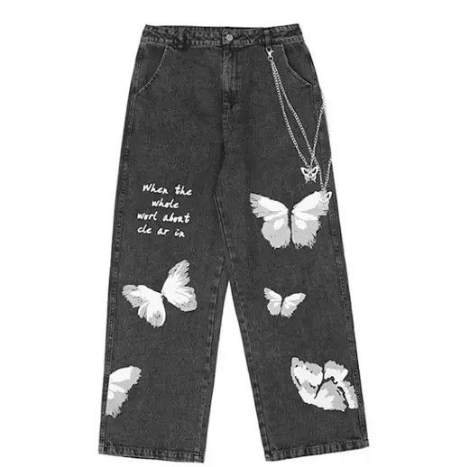 Japanese Brand × Vintage Butterfly Print Straight Leg Jeans Size US 32 / EU 48 - 3 Thumbnail