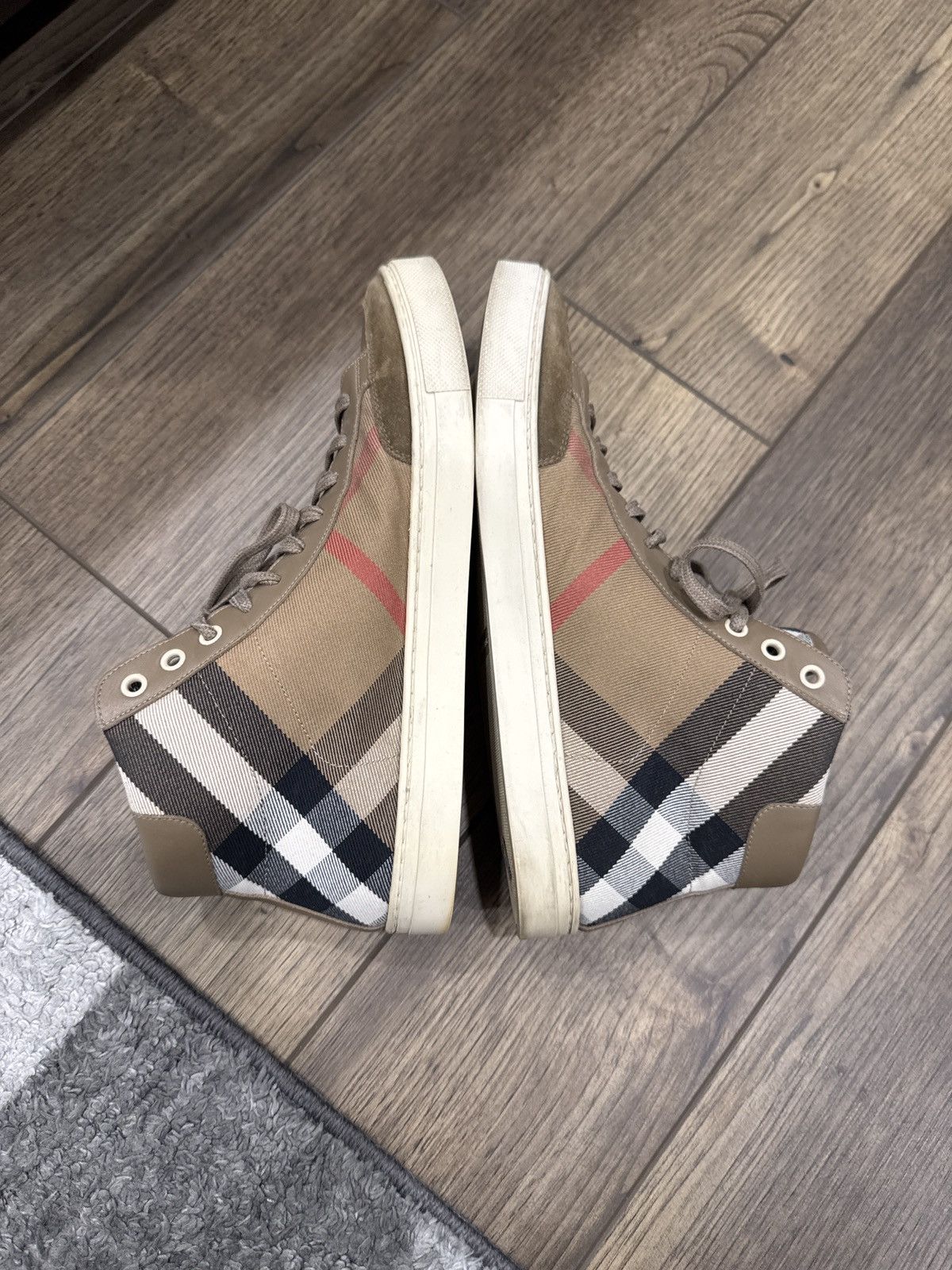 Burberry Burberry High-Top Tartan Leather-Suede-Cloth Sneaker Size US 8.5 / EU 41-42 - 3 Thumbnail