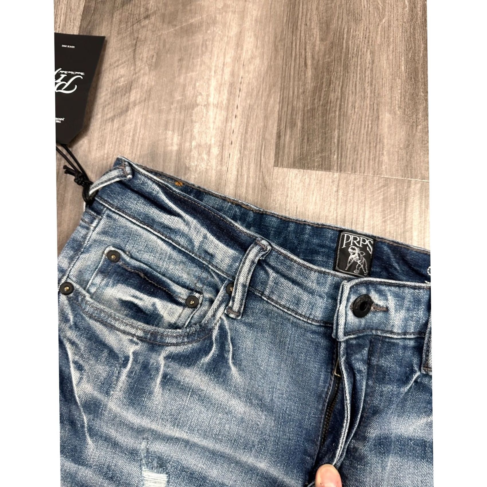 Prps PRPS Le Sabre Slim Tapered Light Wash Jeans 30 Men Regular 34 Inseam Blue 100% Cotton Tapered NWT Size US 30 / EU 46 - 6 Thumbnail