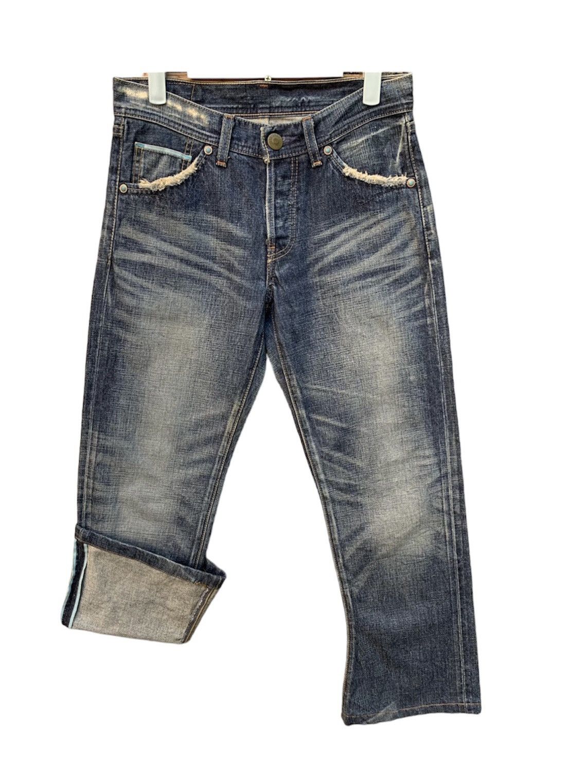 Levi's 🔥🔥 Levis Selvedge Blue Line Curve Bootcut Denim Jeans Size US 28 / EU 44 - 1 Thumbnail