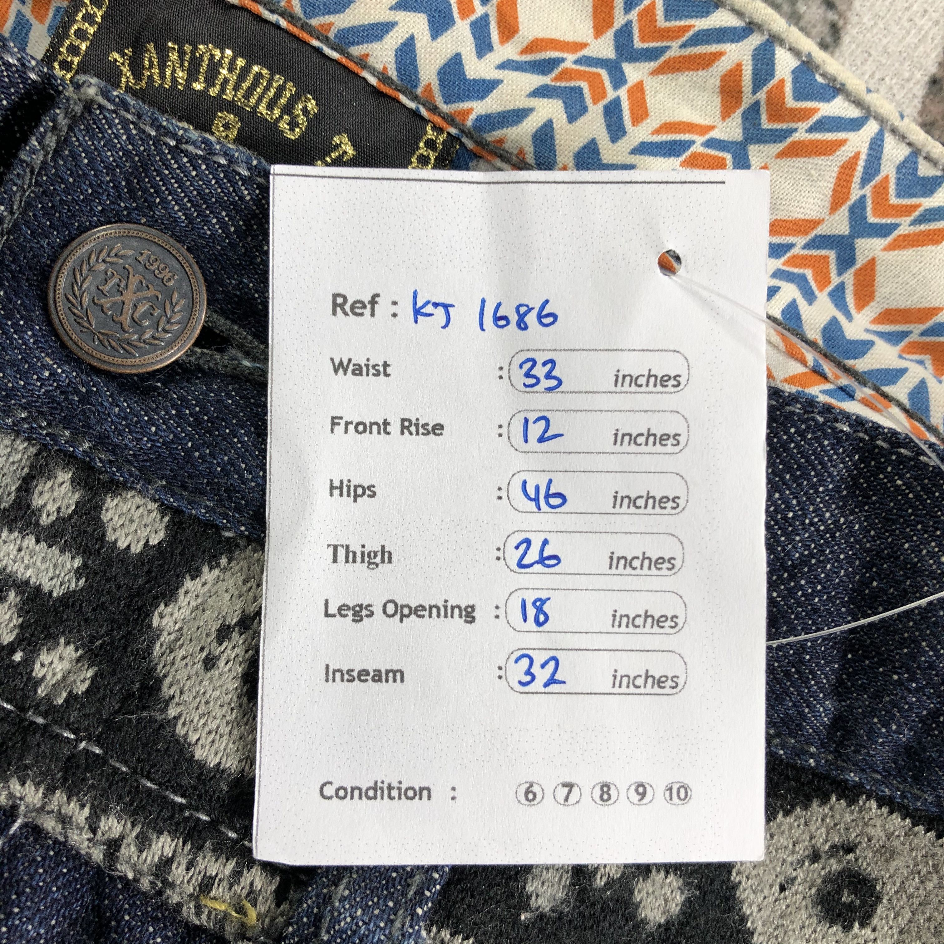 Japanese Brand Japanese Brand Xanthouse Jeans Dark Wash Denim KJ1686 Size US 32 / EU 48 - 12 Thumbnail