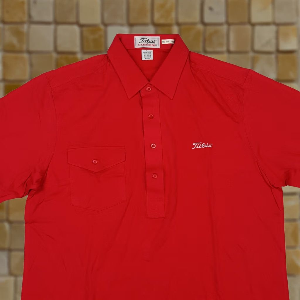 Titleist VINTAGE Titleist Golf Red Pocket Polo Shirt Collared Short Sleeve Large Mens Retro 90s Casual PGA Athletic Japan Size US L / EU 52-54 / 3 - 1 Thumbnail