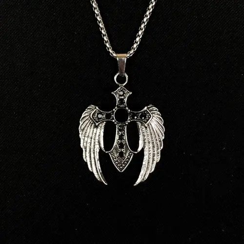 Jewelry Hayase x Etou Wings Cross Necklace Crystal Chain Punk Gothic Size ONE SIZE - 1 Thumbnail